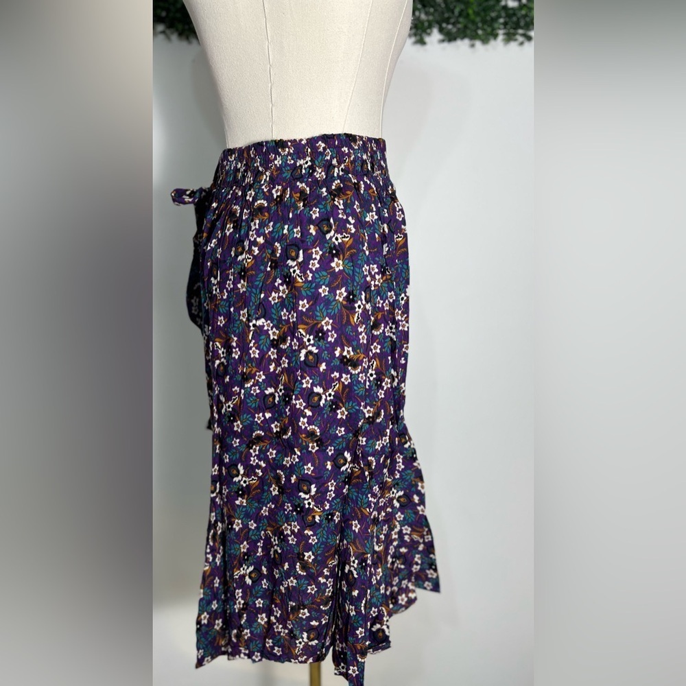 Band Of The Free LINAELLE PURPLE FLORAL WRAP SKIRT Size Small - Picture 7 of 12
